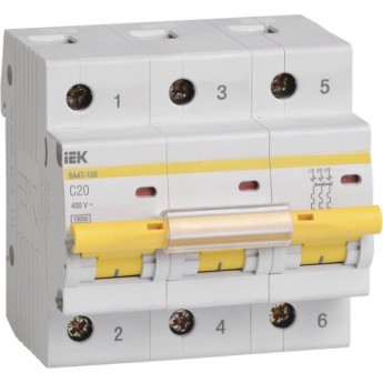 Автоматический выключатель IEK ВА47-100 3Р 20А 10кА C - MVA40-3-020-C Автоматический выключатель IEK ВА47-100 3Р 20А 10кА C - MVA40-3-020-C