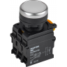 Кнопка с подсветкой и фиксацией IEK MASTER d=22мм 1NO+1NC белая MI-BT60-11TD-3-11-K01