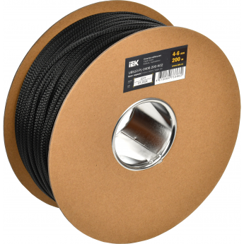 Оплетка кабельная 4-6мм IEK полиэстер 200м черная