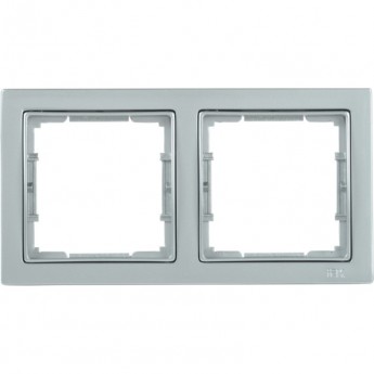 Рамка 2-местная квадратная IEK РУ-2-БС BOLERO Q1 серебряный - EMB22-K23-Q1 Рамка 2-местная квадратная IEK РУ-2-БС BOLERO Q1 серебряный - EMB22-K23-Q1