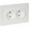 Розетка 2-местная IEK FORTEPIANO без заземления, без защитных шторок, безвинтовое крепление, 10А FP226 белый FP-R20-10-1-K01
