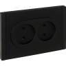 Розетка 2-местная IEK FORTEPIANO без заземления, с защитными шторками, безвинтовое крепление, 10А FP125 черный FP-R23-10-1-K02