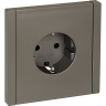 Розетка IEK FORTEPIANO с заземлением, без защитных шторок, винтовое крепление, 16А FP516 сталь FP-R11-16-K46