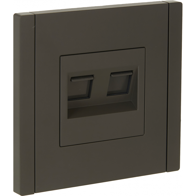 Розетка компьютерная 2-местная IEK FORTEPIANO RJ45 категория 5E FP333 серый FP-K20-1-K03