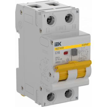 Выключатель автоматический дифференциального тока IEK KARAT KA-VD14-1-016-C-010-A C 16А 10мА тип A АВДТ32EM